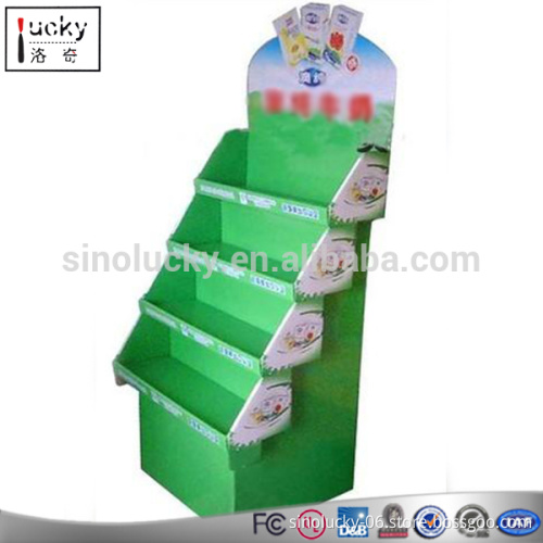 4 layer Wood Milk Supermarket Display Shelf